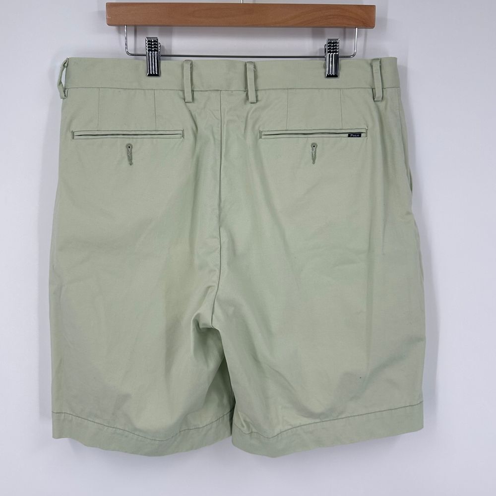 Polo Ralph Lauren Shorts Men 35 Flat‎ Front Light Green Stretch Classic Chino - Picture 6 of 9